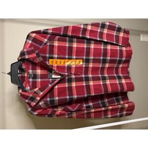 Eddie Bauer Women’s Fleece 1/4 Zip Pullover Dark Berry Plaid